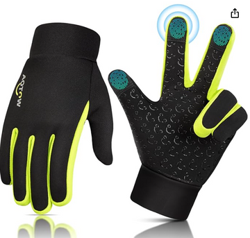 Kids Winter Warm Sports Gloves - Cold Weather Water-Resistant Children Mittens Age 4 12 Years Boys Girls Black